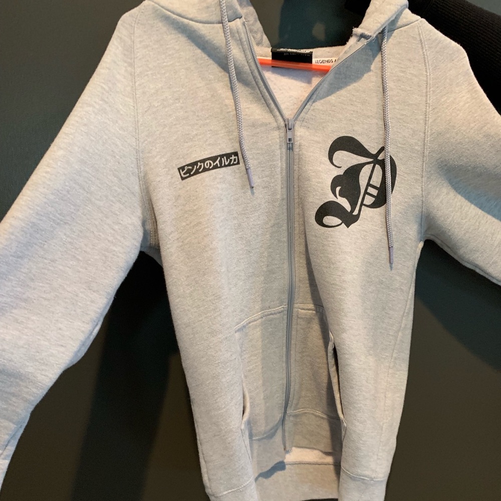 Grey pink dolphin hoodie